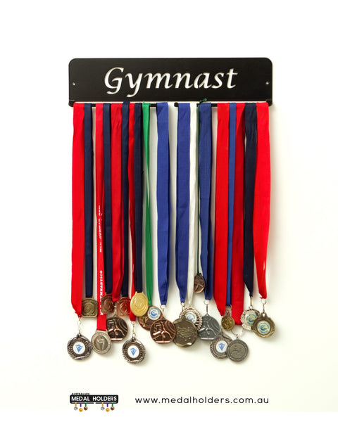 Gymnast Medal Holder - Black rectangle hangers - Premium quality sports medal displays by Australian Medal Holders