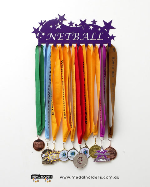 Netball Medal Holder - Powder Coated medal hanger - Premium quality sports medal displays by Australian Medal Holders