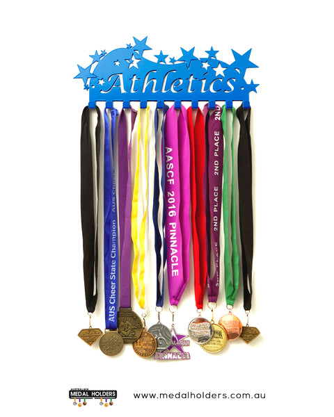 Athletics and Sports Medal Hangers - Australian Medal Holder - Australia made athletic medal display available in Blue, White, Black and Purple.
