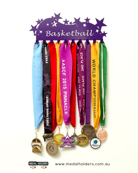 Basketball Medal Display - Premium quality sports medal displays by Australian Medal Holders - Australian Hangers