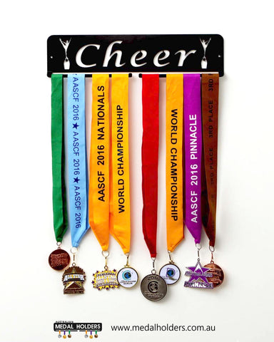 'Cheer' rectangle Medal Holder